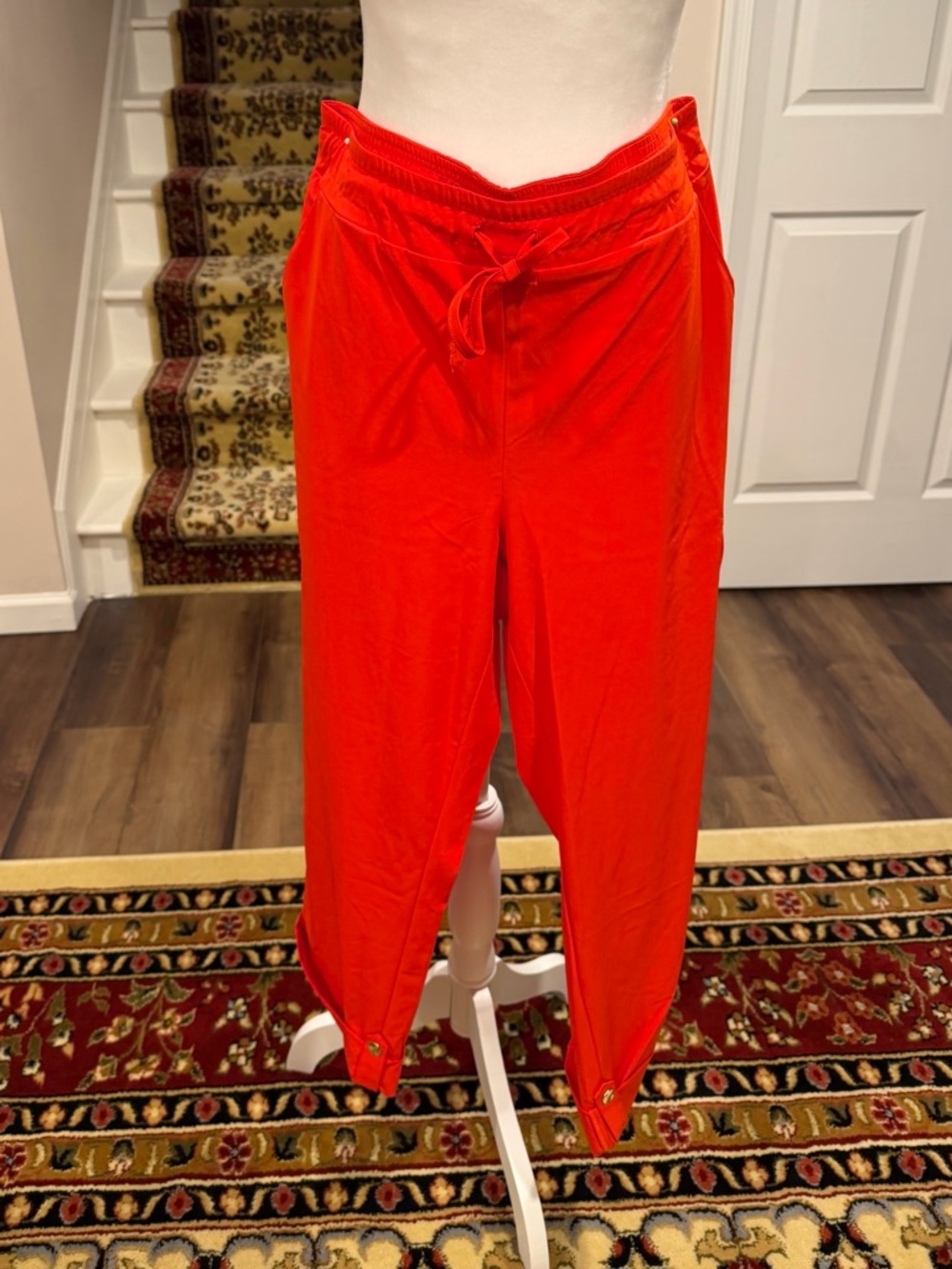 Chico's Cargo Capri Pants Deep Orange Color